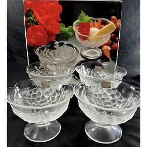 Mikasa Crystal Bounty Sherbet Footed Dishes Set Of 4 NOS